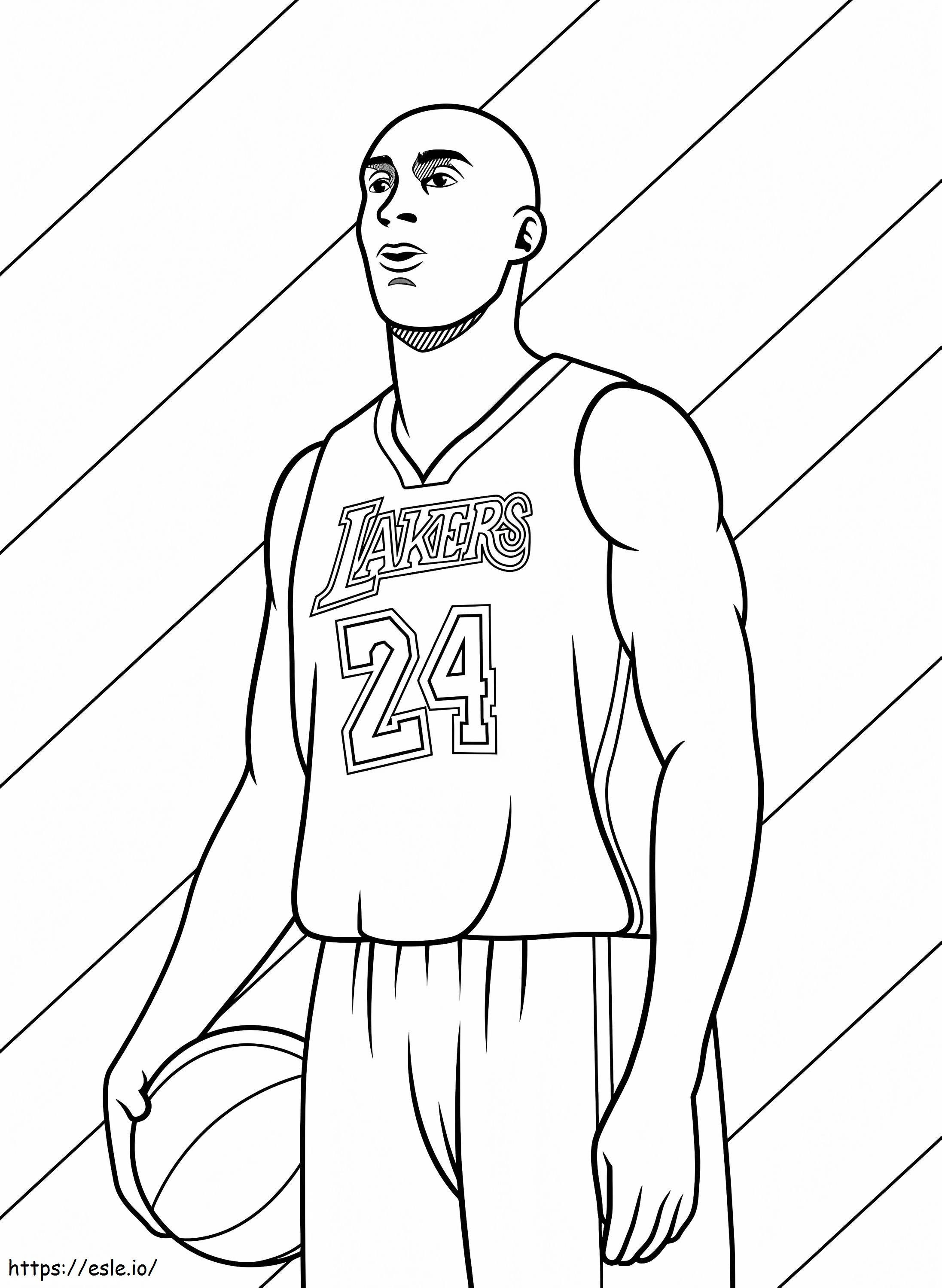 Afdrukbare Kobe Bryant kleurplaat kleurplaat