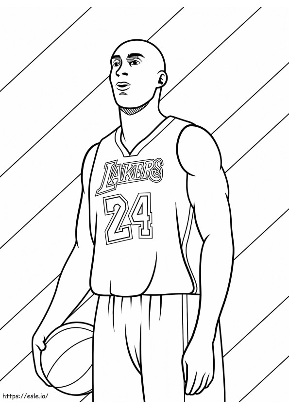 Afdrukbare Kobe Bryant kleurplaat