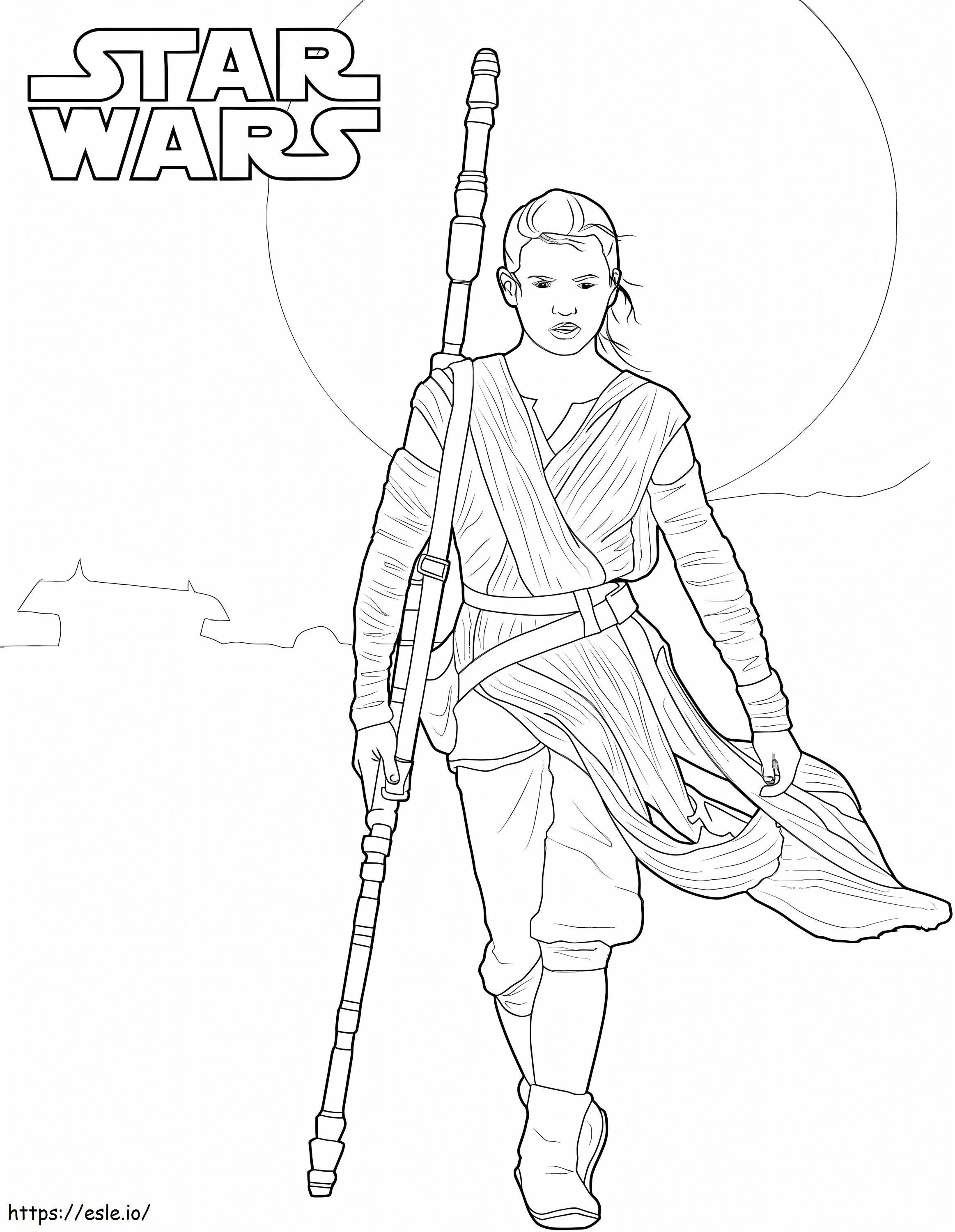 Rey And Star Wars coloring page