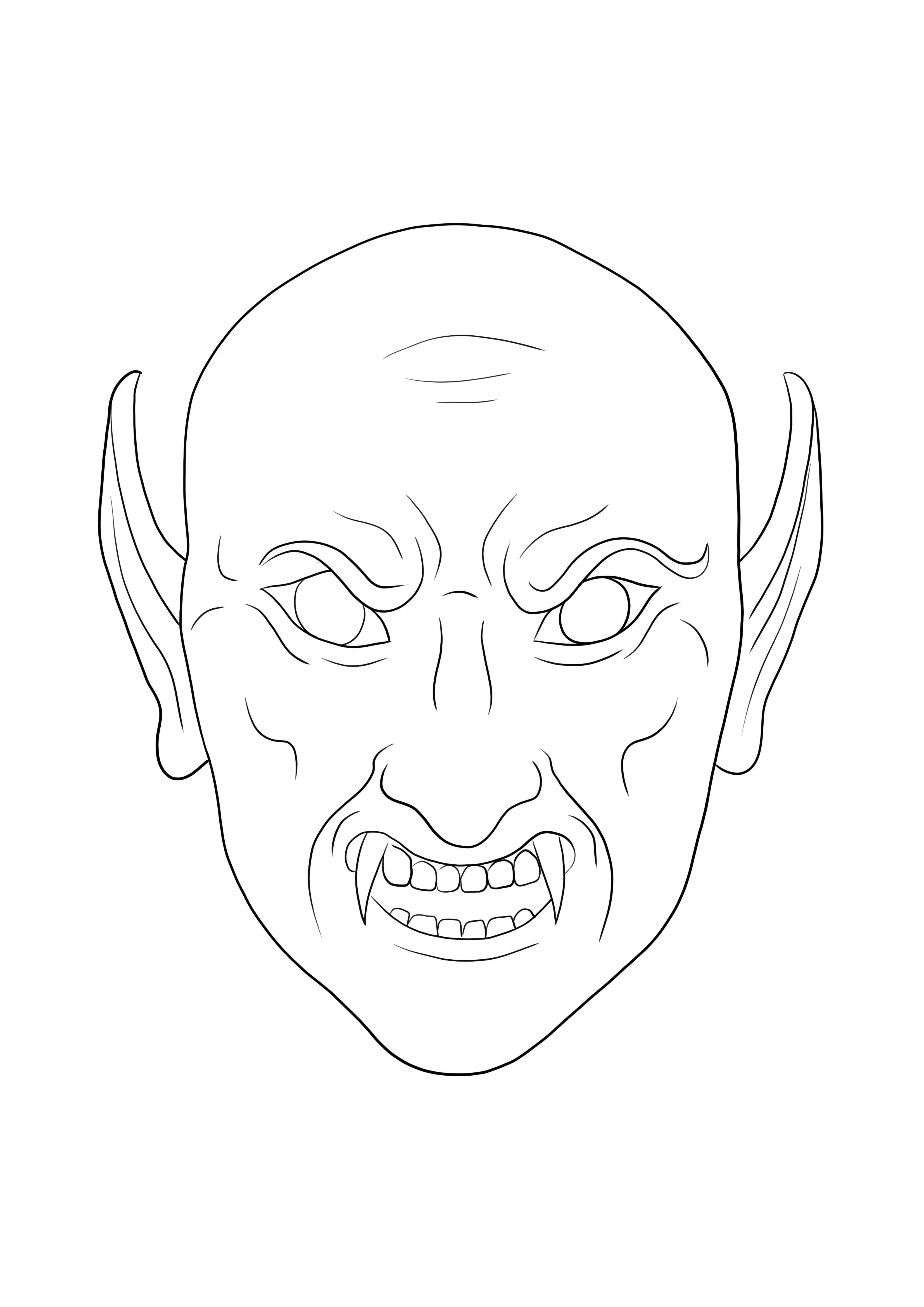 Máscara de Vampiro - Desenhos para pintar