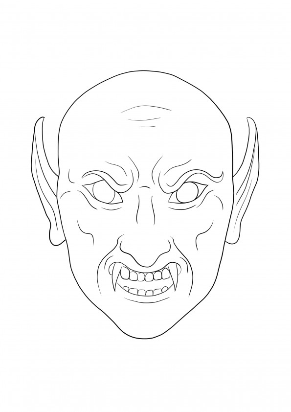 Vampire mask-free printing image for easy coloring