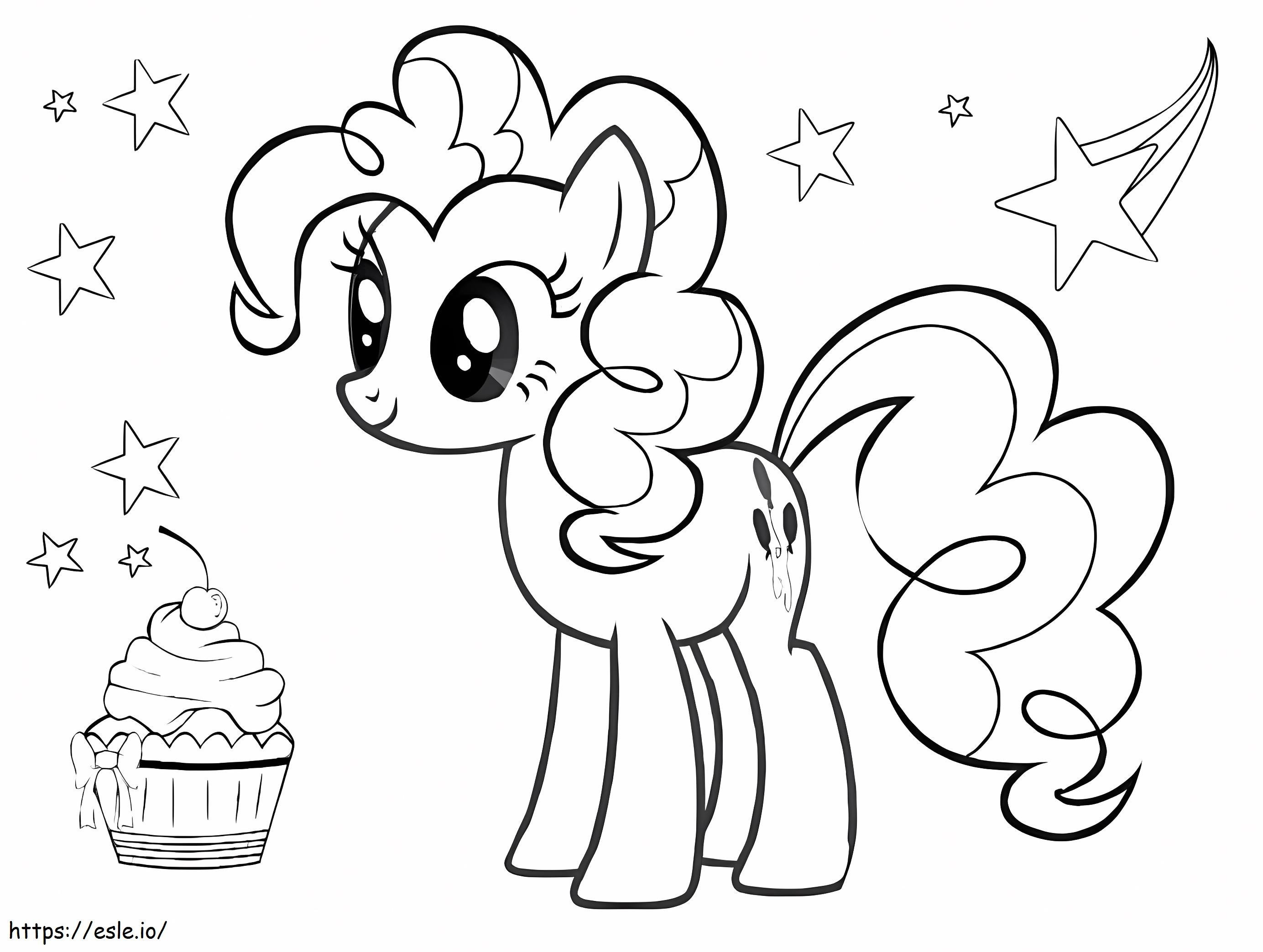 Pinkie Pie With Cupcake coloring page