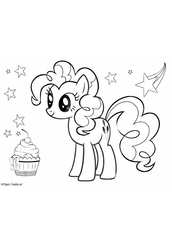 Pinkie Pie With Cupcake coloring page