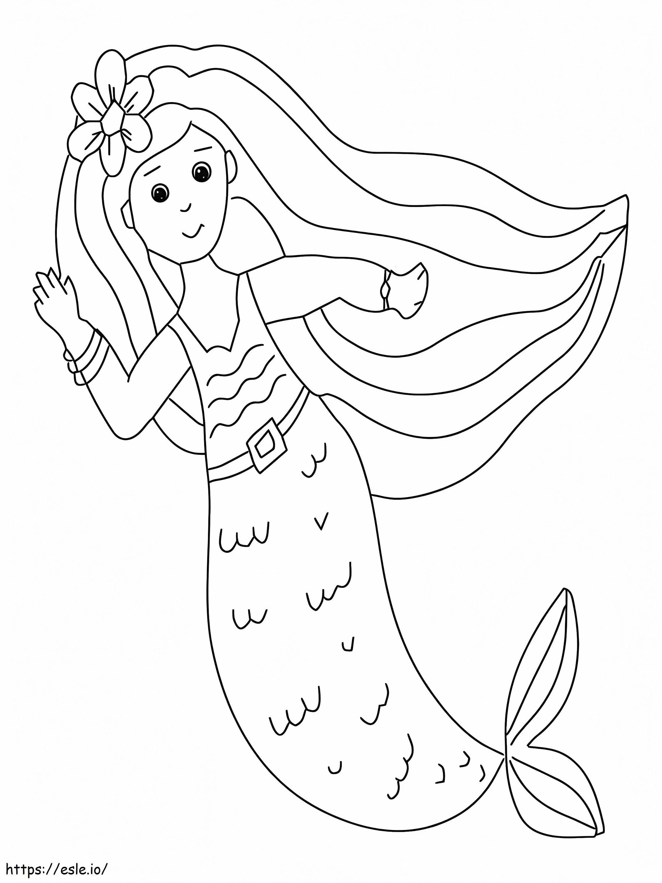 Coloriage Sirène dansante à imprimer dessin
