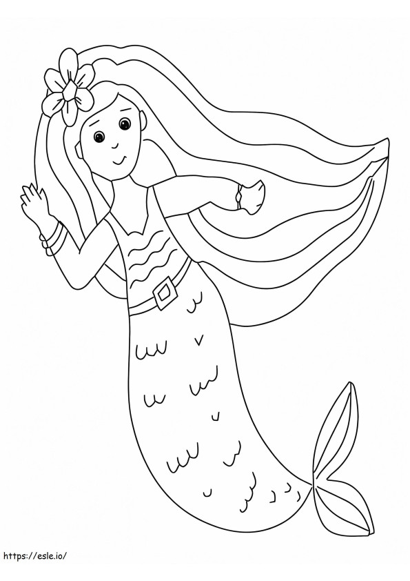Dans eden deniz kızı boyama