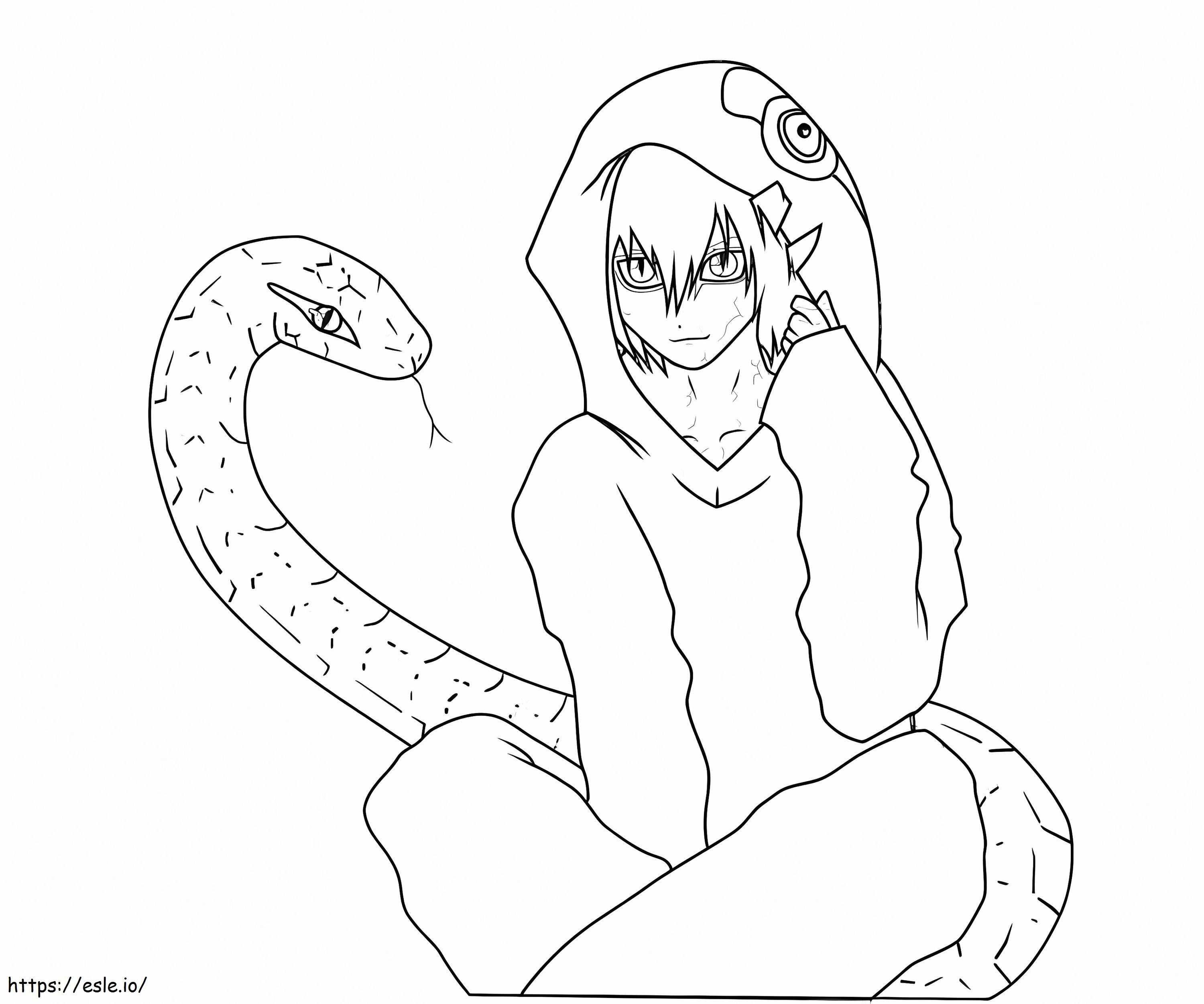 Kabuto en zijn slang kleurplaat kleurplaat