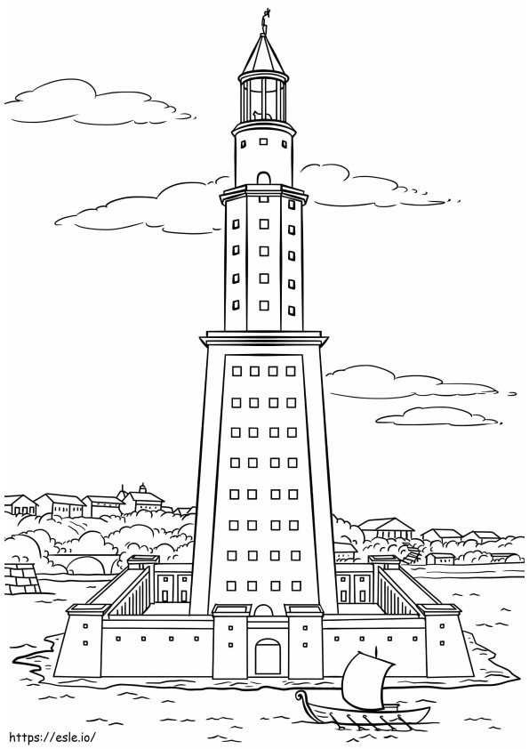ファロス灯台 ぬりえ - 塗り絵