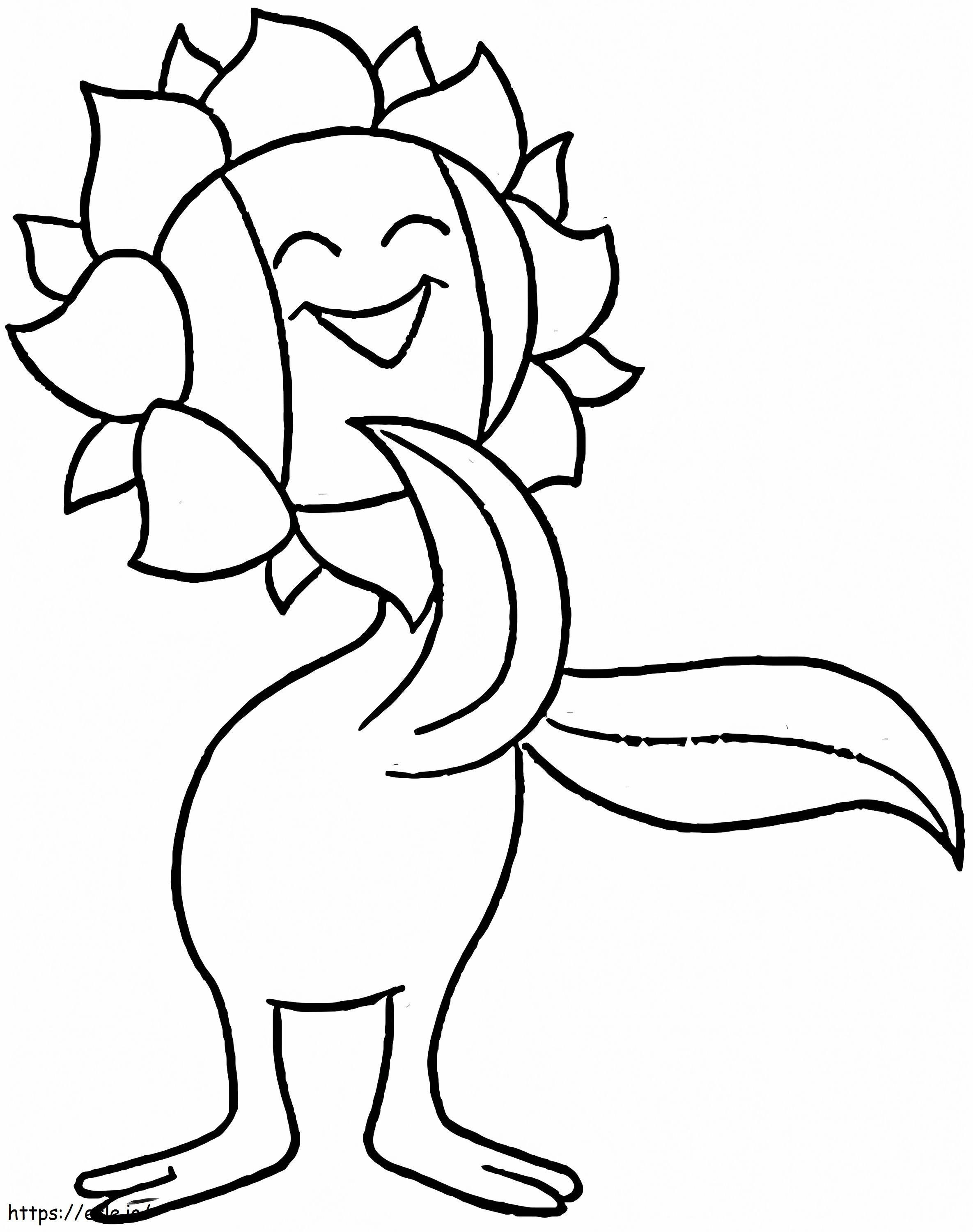 Happy Sunflora coloring page