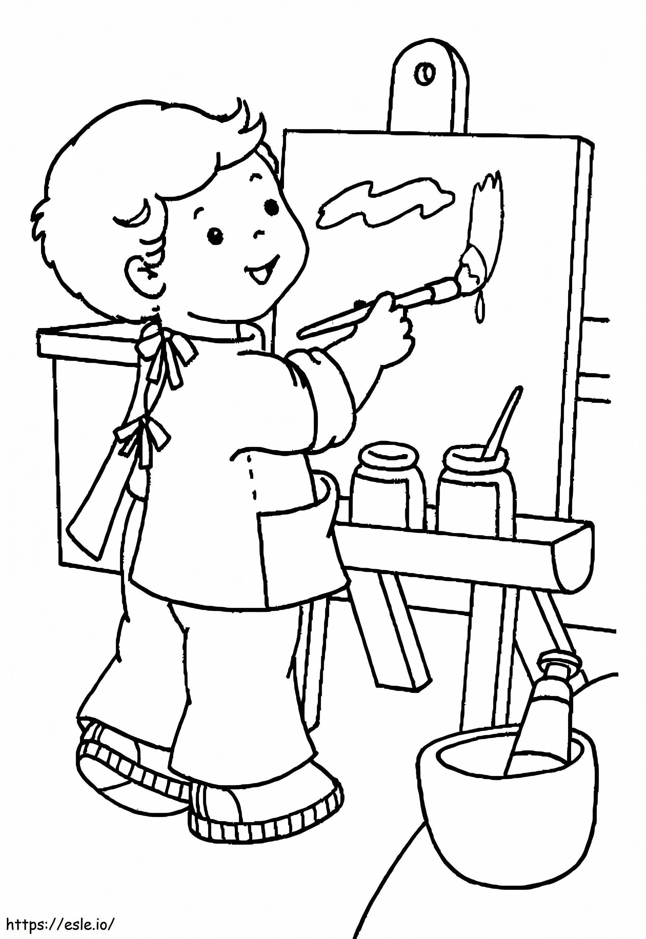 Cute Artist coloring page