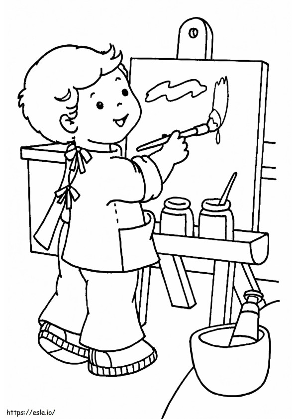Cute Artist coloring page