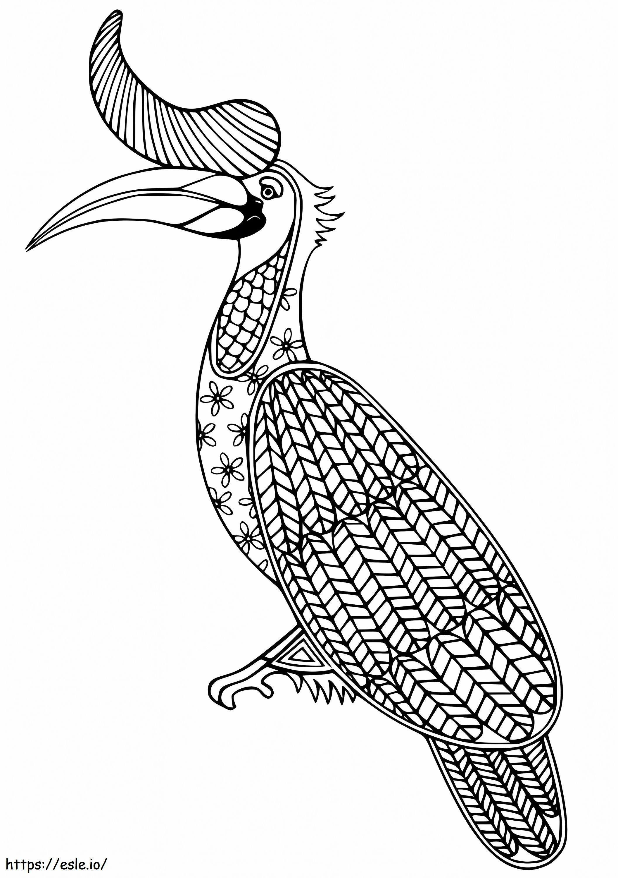Wonderful Hornbill coloring page