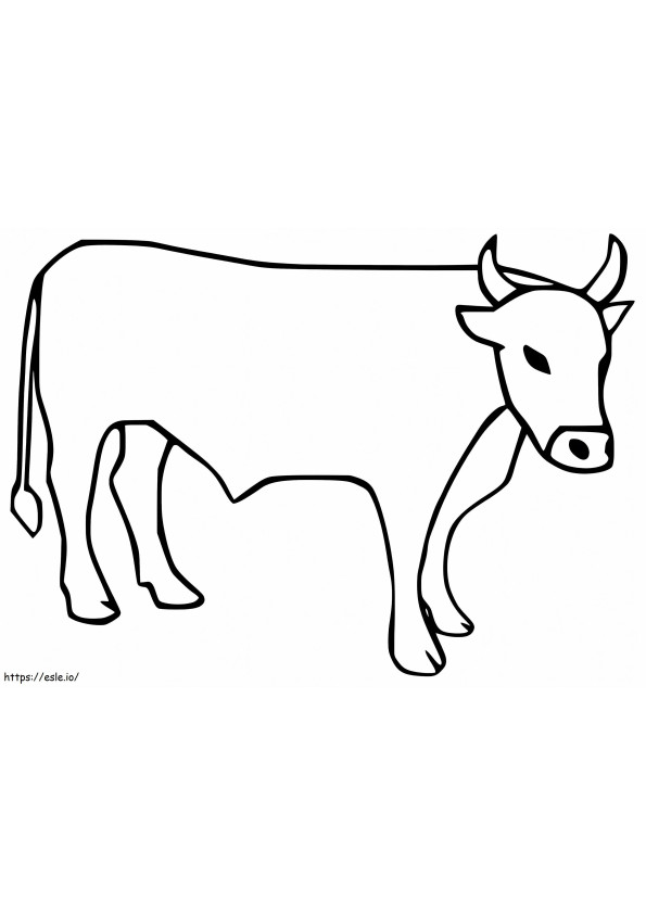Yksinkertainen härkä värityskuva