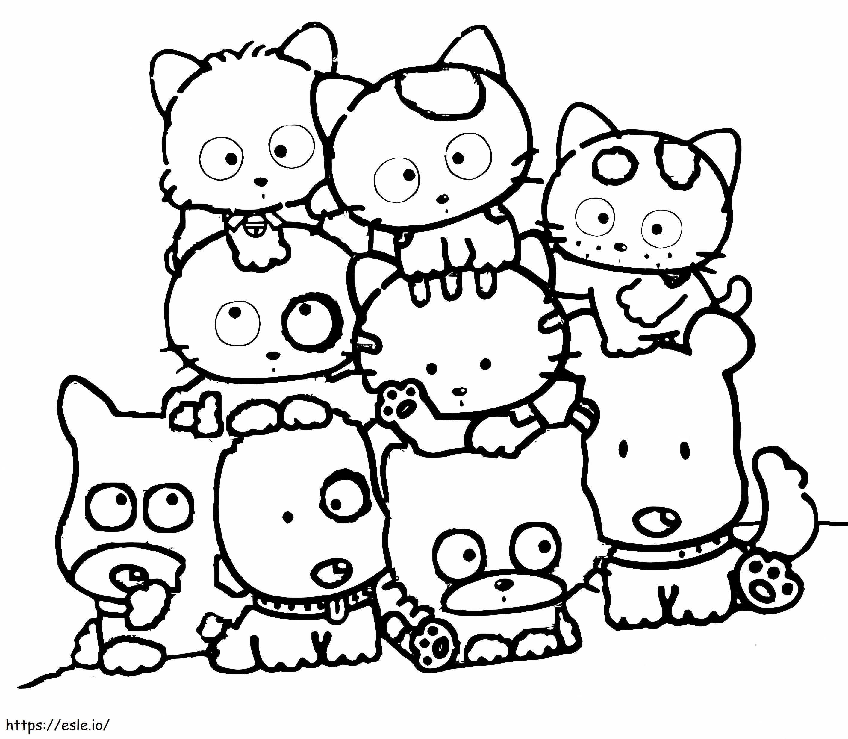 Cute Tama And Friends coloring page