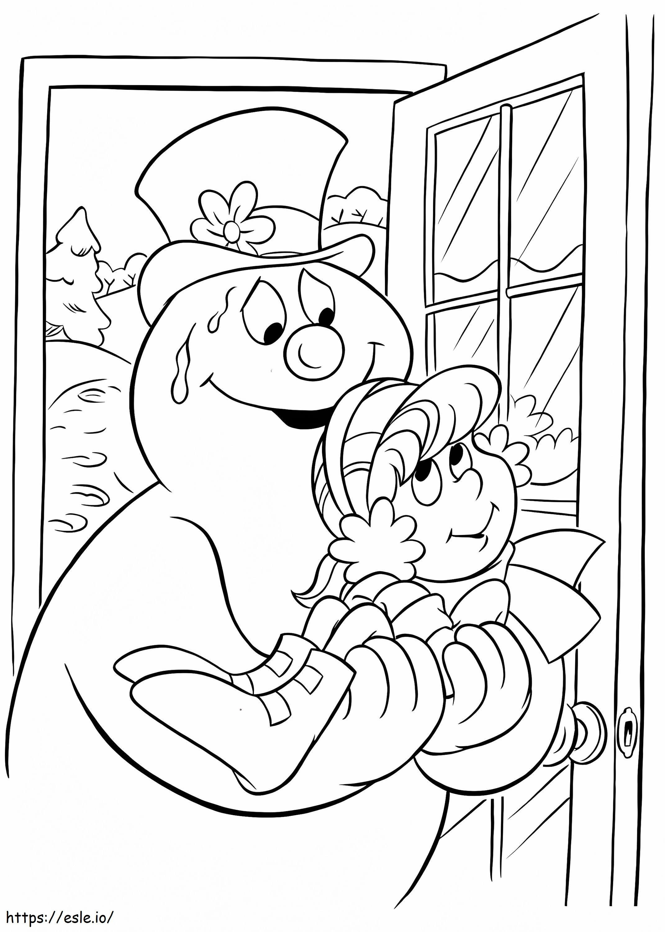 1535706158 Frosty Holding Karen A4 coloring page