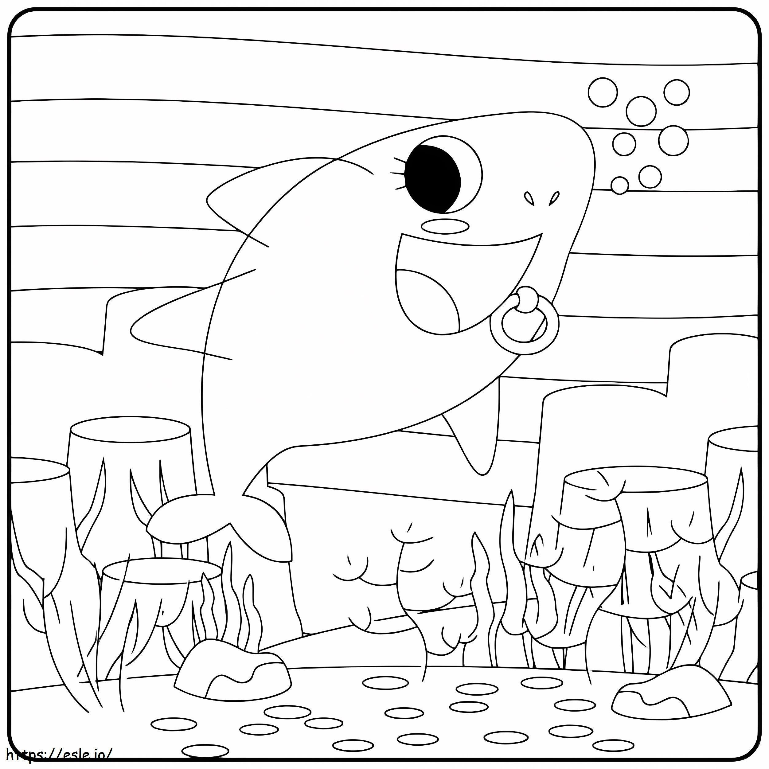 Awesome Baby Shark coloring page