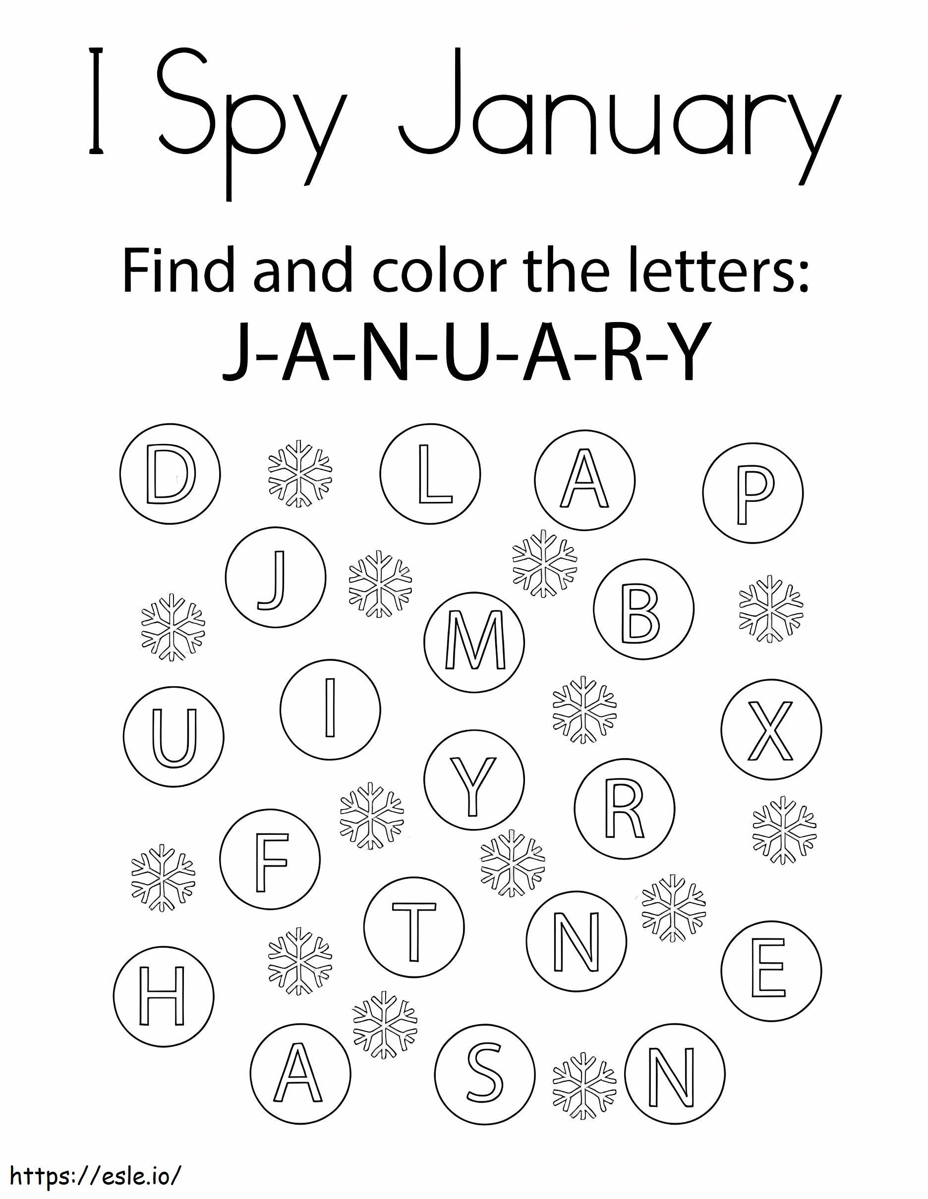 I Spy January coloring page