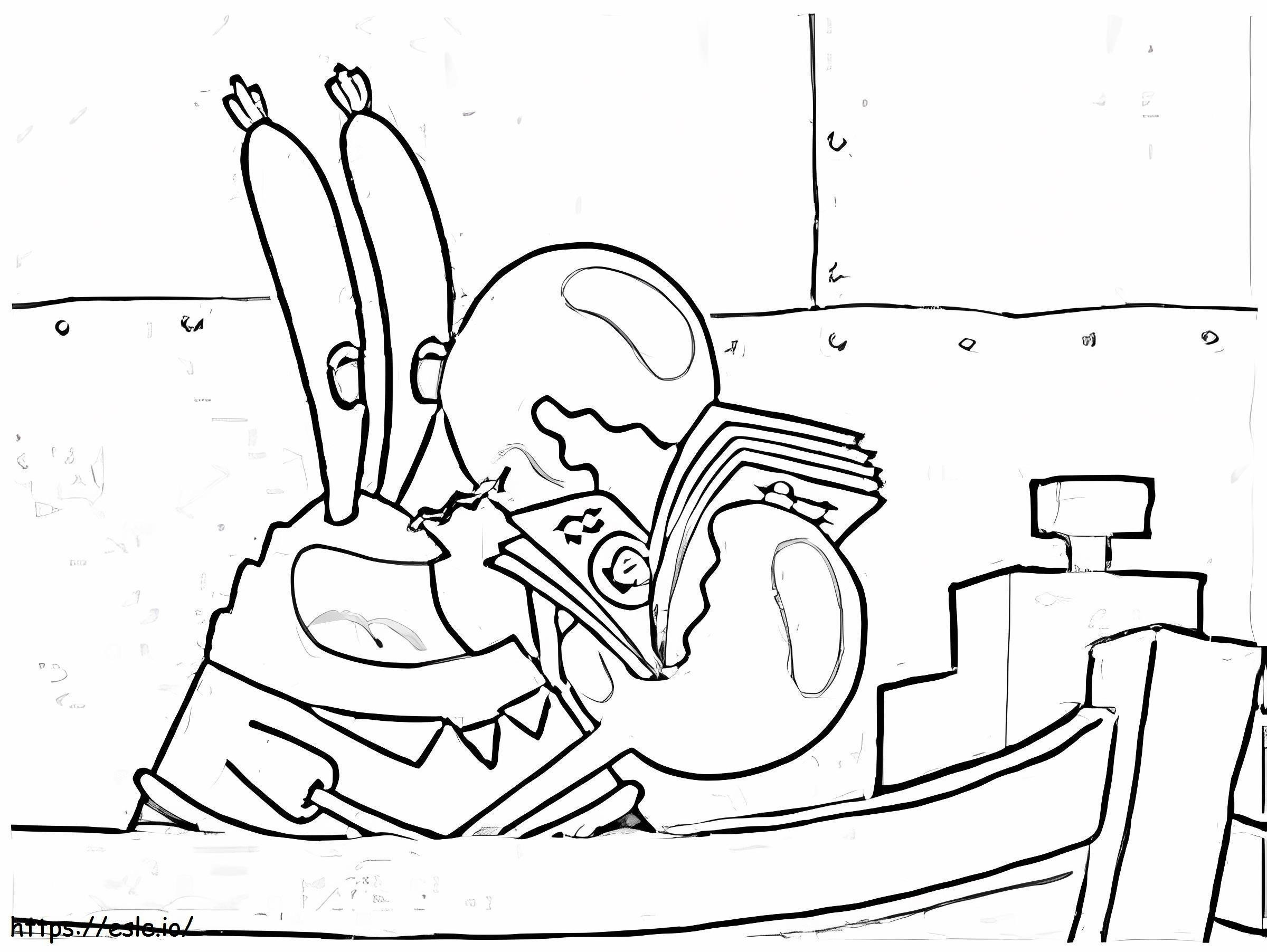Drawing Mr. Krabs With Money coloring page
