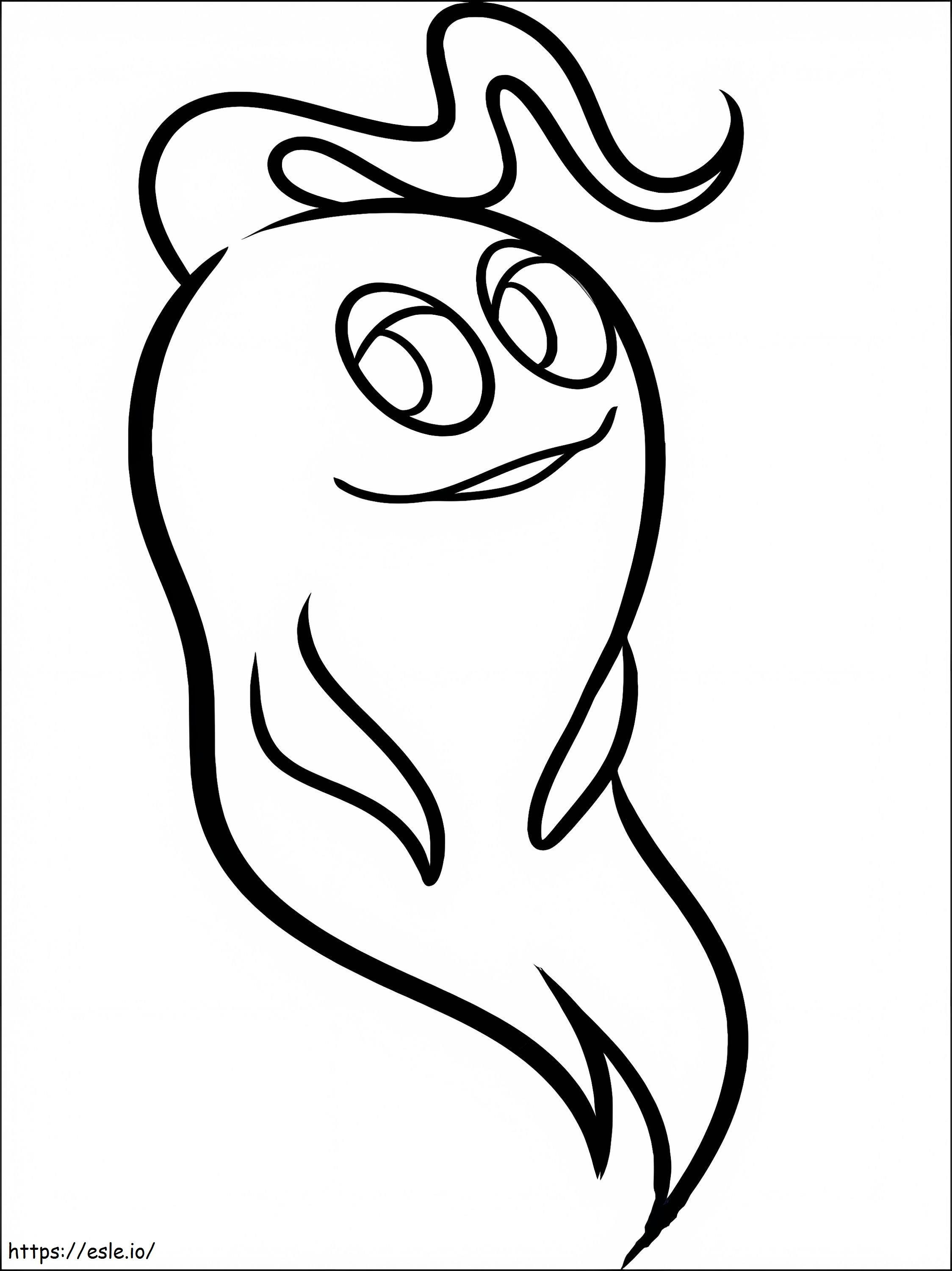 Smiling Ghost In Pacman coloring page