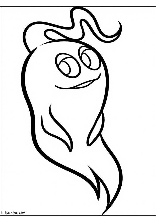 Smiling Ghost In Pacman coloring page