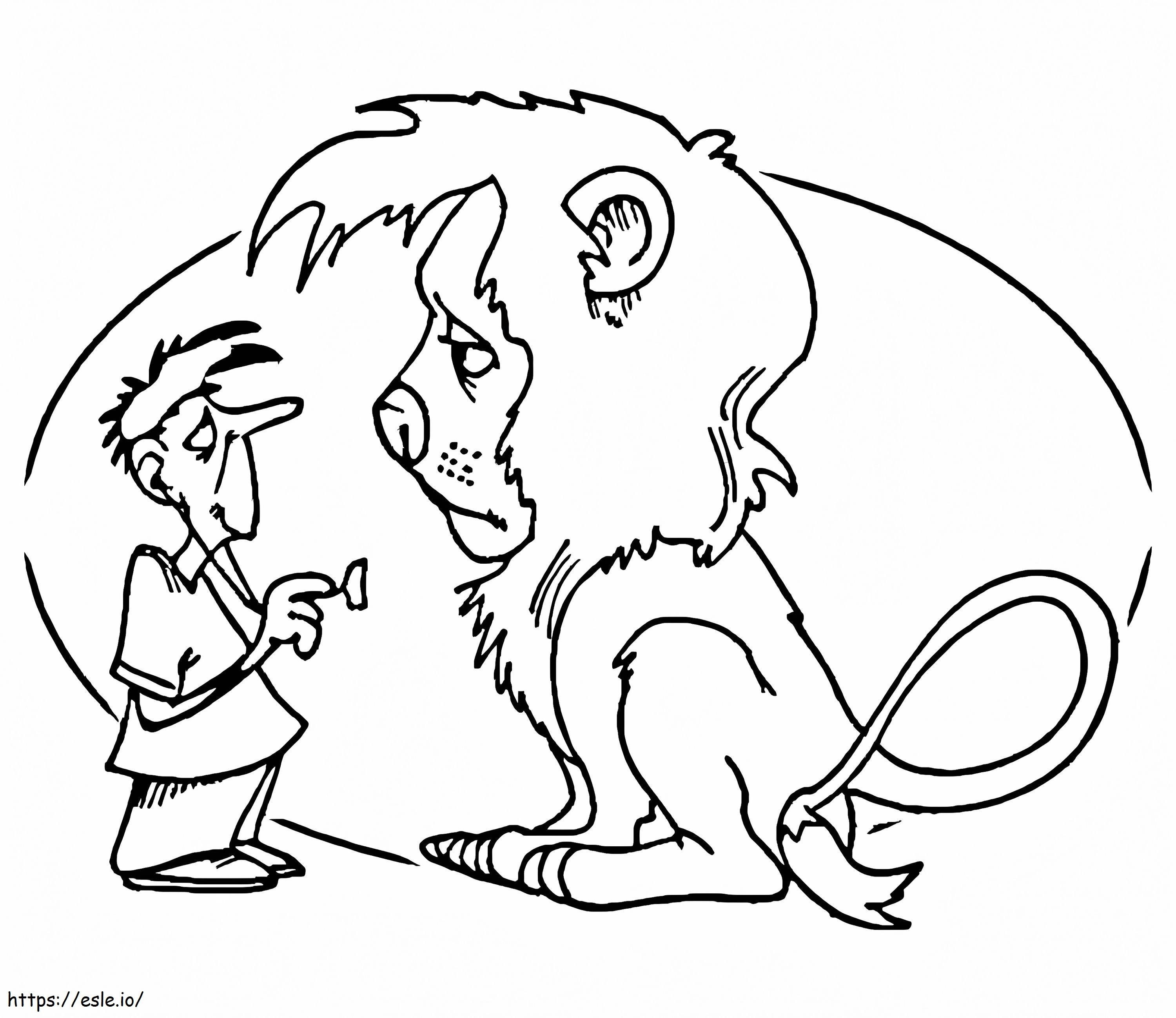 獣医とライオン ぬりえ - 塗り絵
