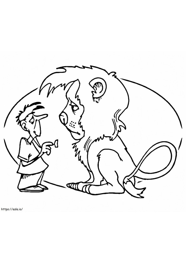 Coloriage Vétérinaire et Lion à imprimer dessin