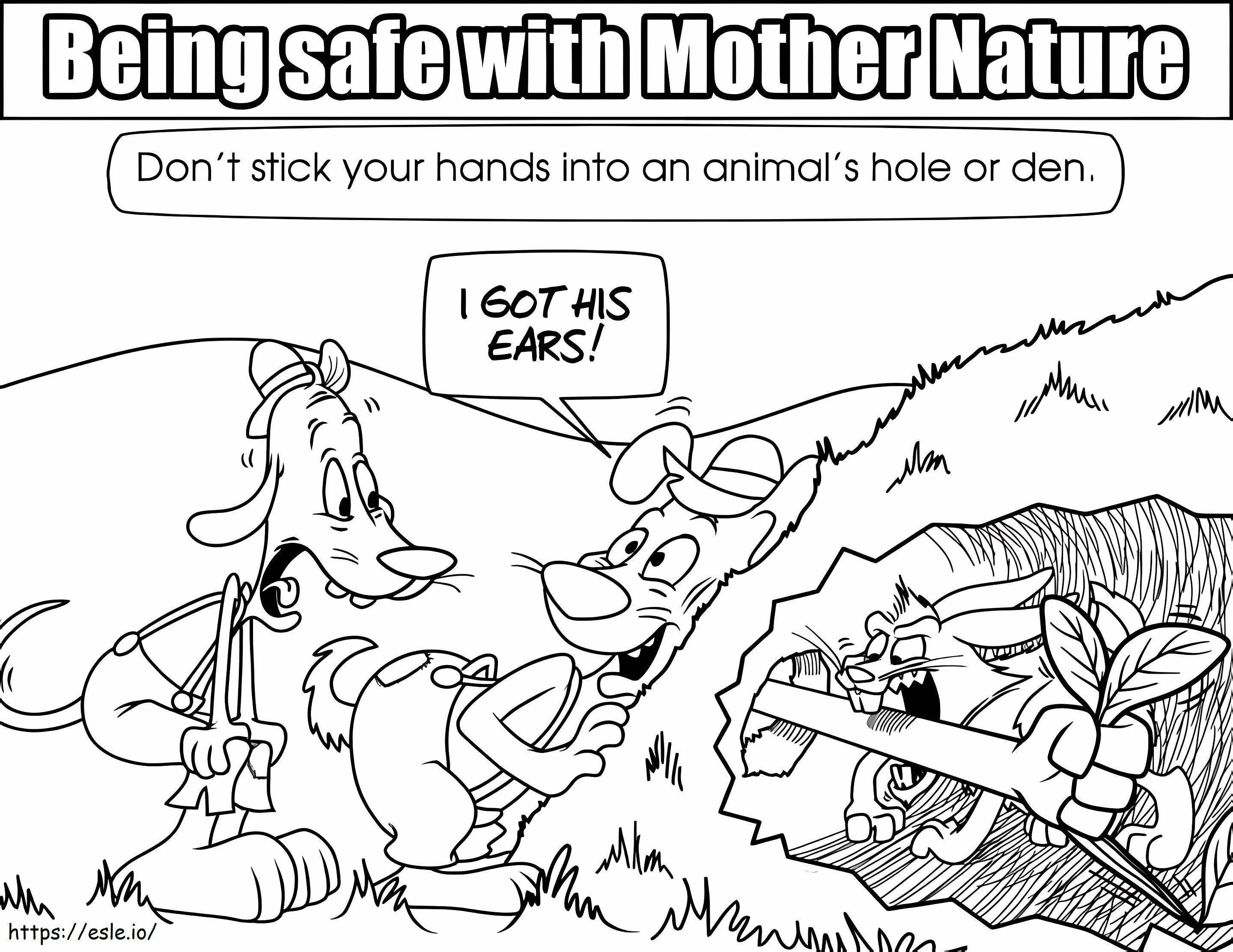 Animal Hole Safety coloring page