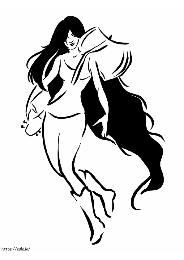 Lady Long Hair Tumblr coloring page