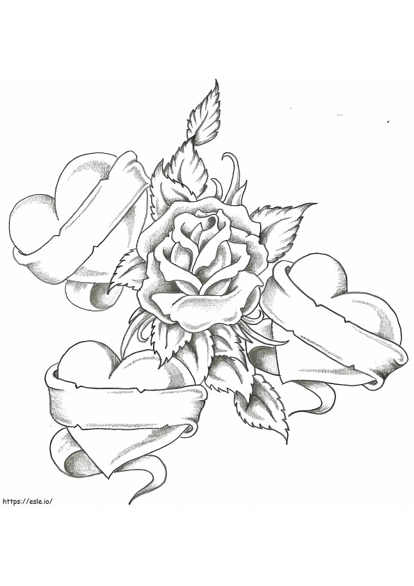 Tatuaj cu trandafir și inimă
