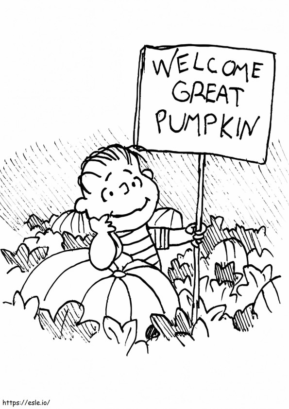 Charlie Brown And Pumpkin Patch coloring page