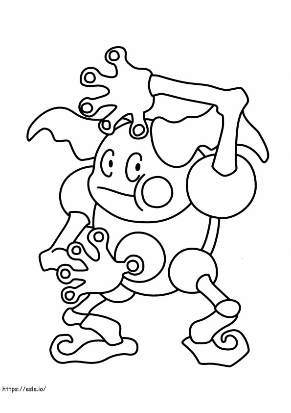 Mr.Mime em Pokémon em escala para colorir