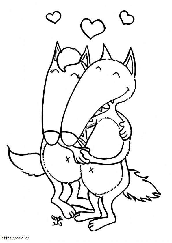 Wolves Couple coloring page