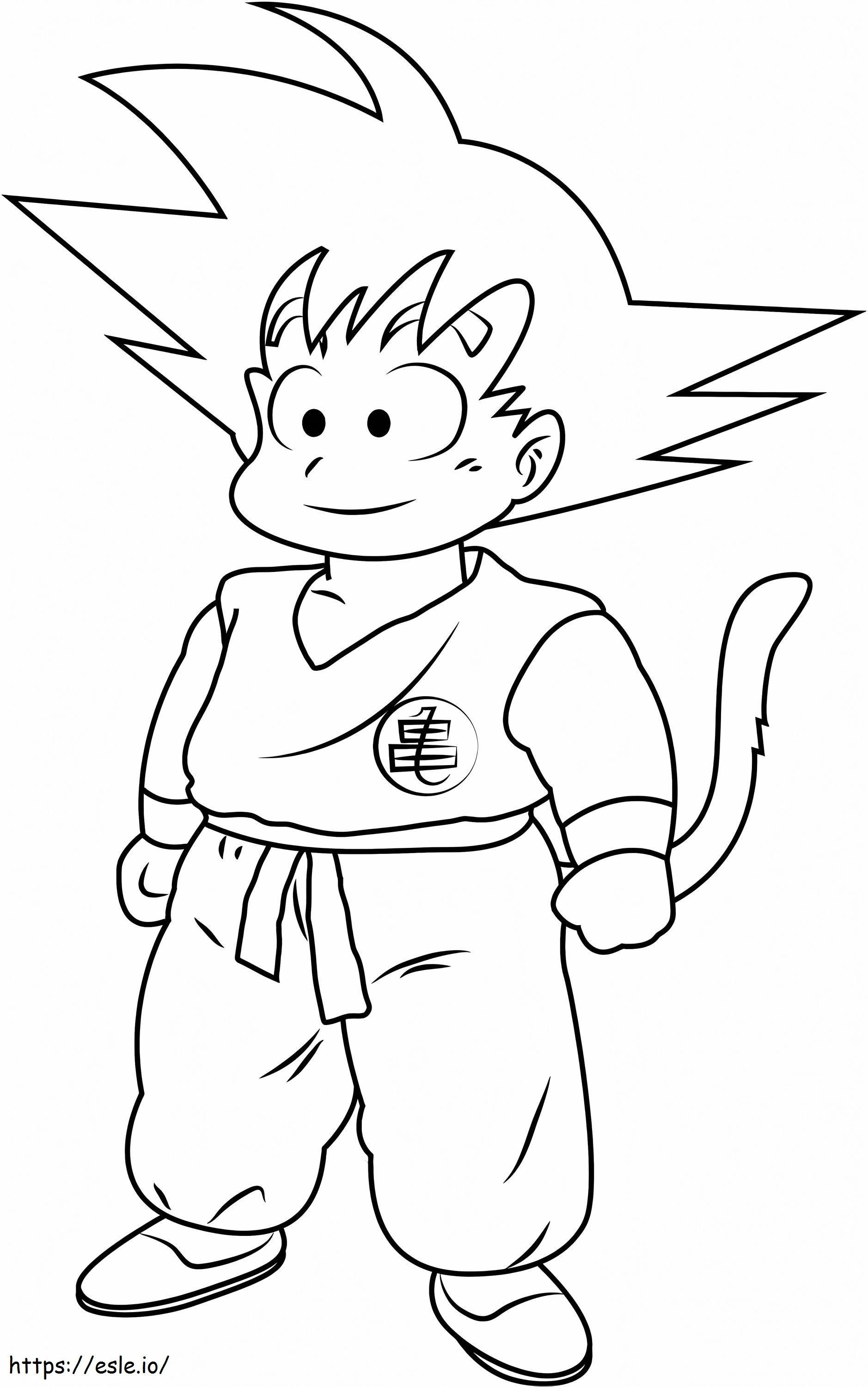 Lindo Nino Goku para colorir