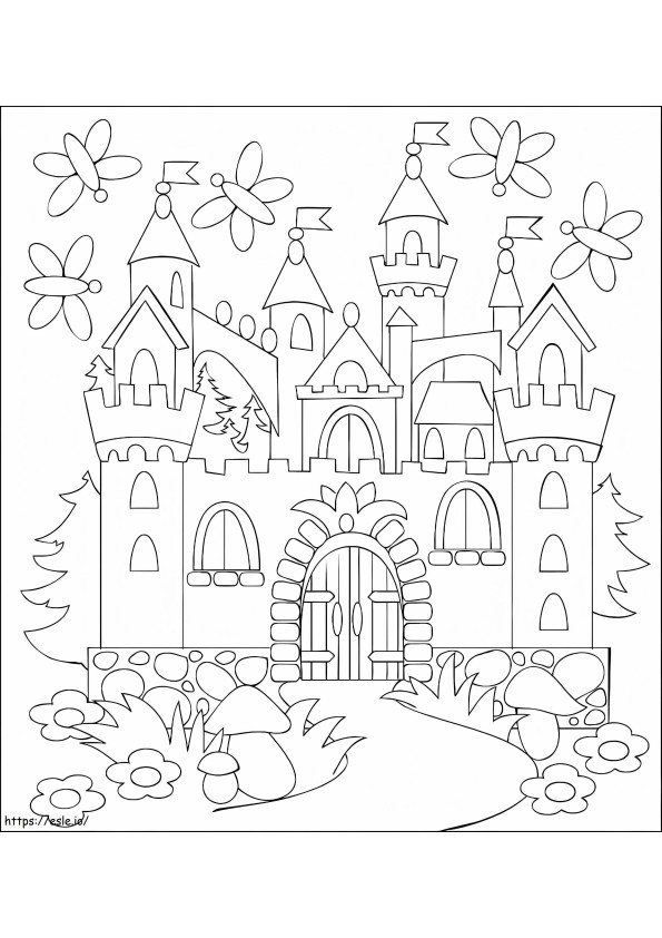Zamek z kreskówek kolorowanka