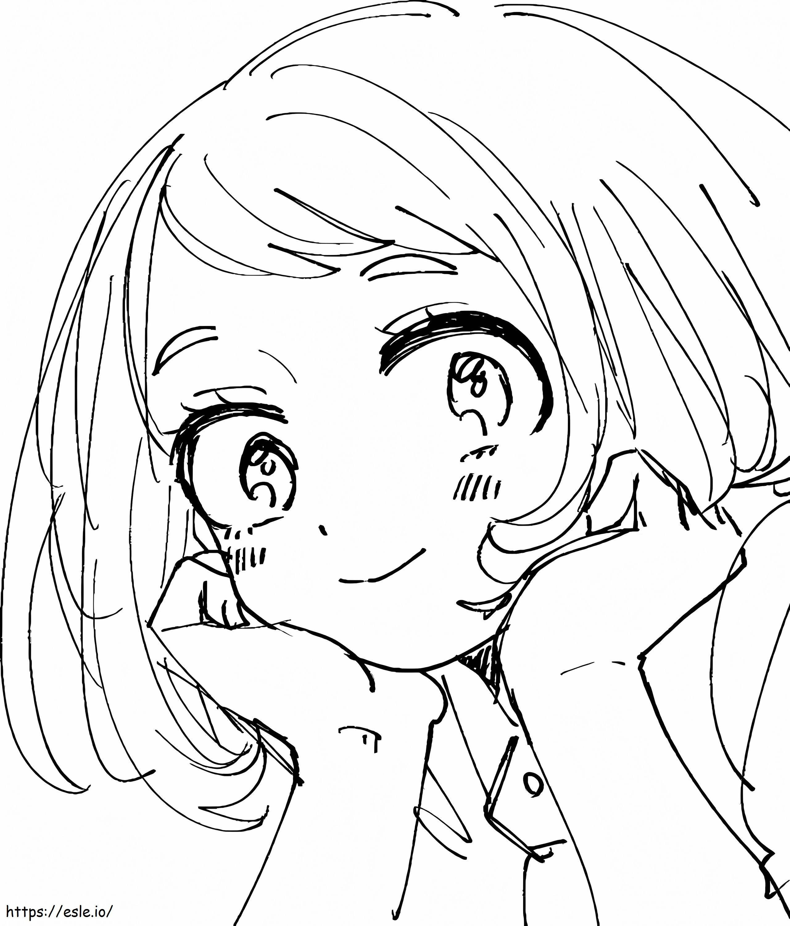 Cartoon Girl With Eyes coloring page