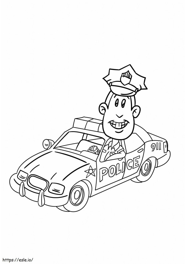 1526977911 The Policeman In Car 17 A4 coloring page