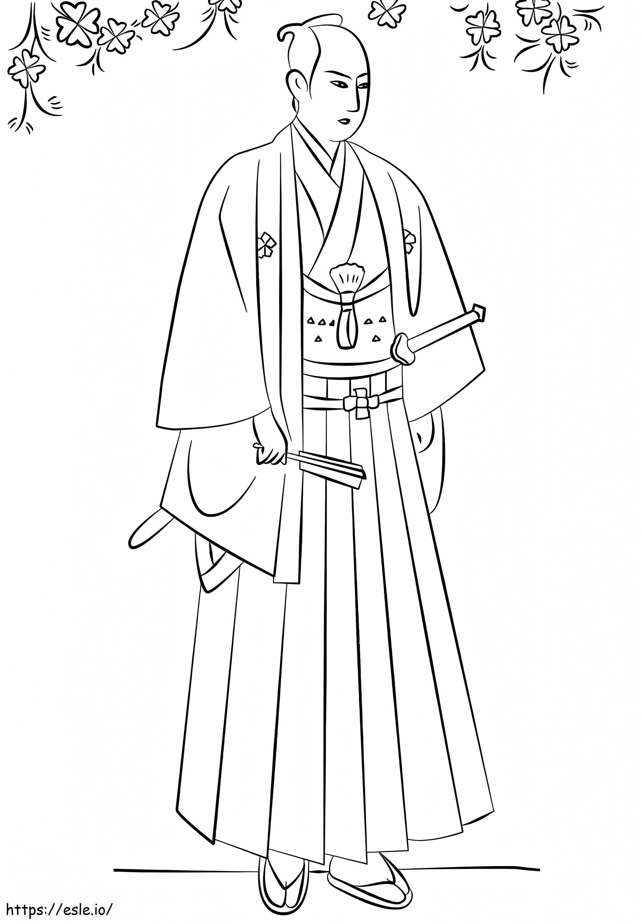 Samurai Impressionante para colorir