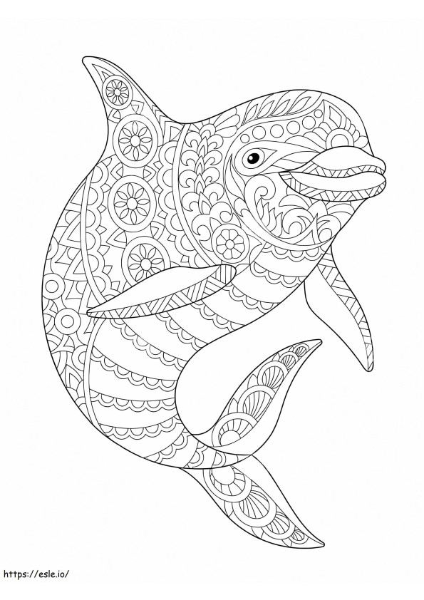 Zentangle Dolphin coloring page