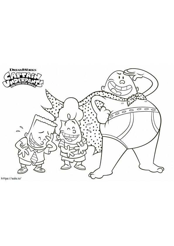 Captain Underpants With George And Harold coloring page