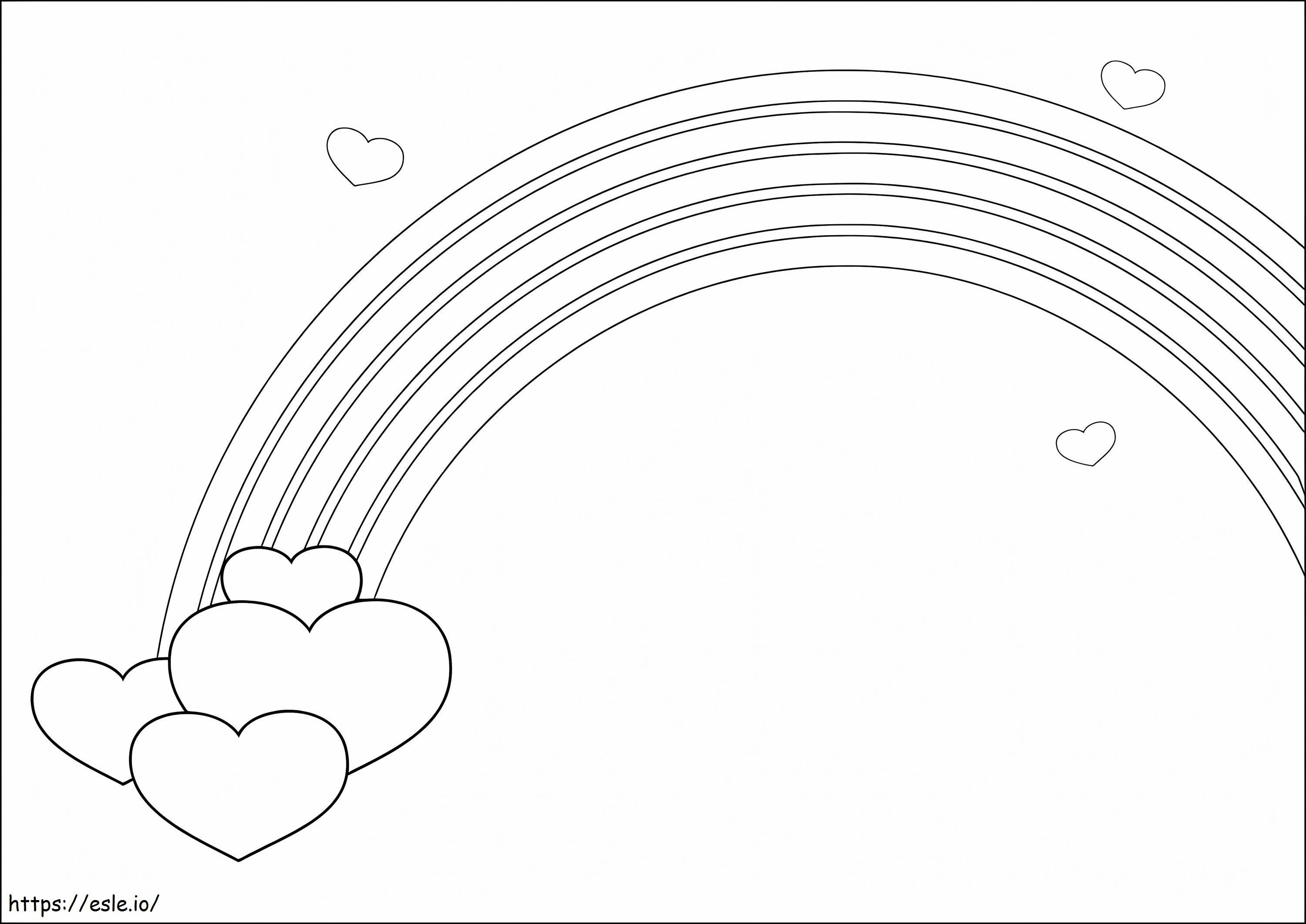 Coloriage Coeur et arc-en-ciel à imprimer dessin
