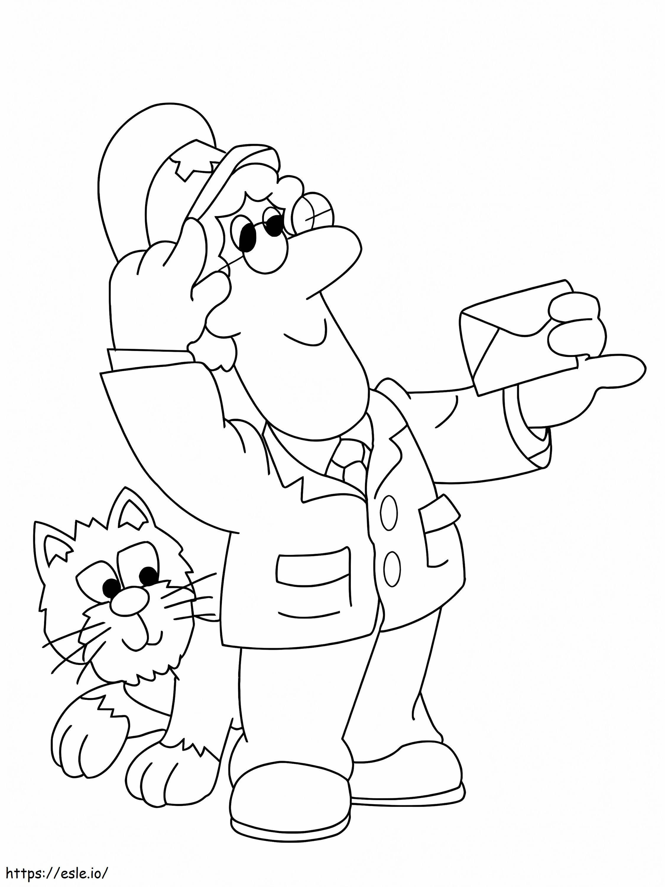 Awesome Postman Pat And Cat coloring page