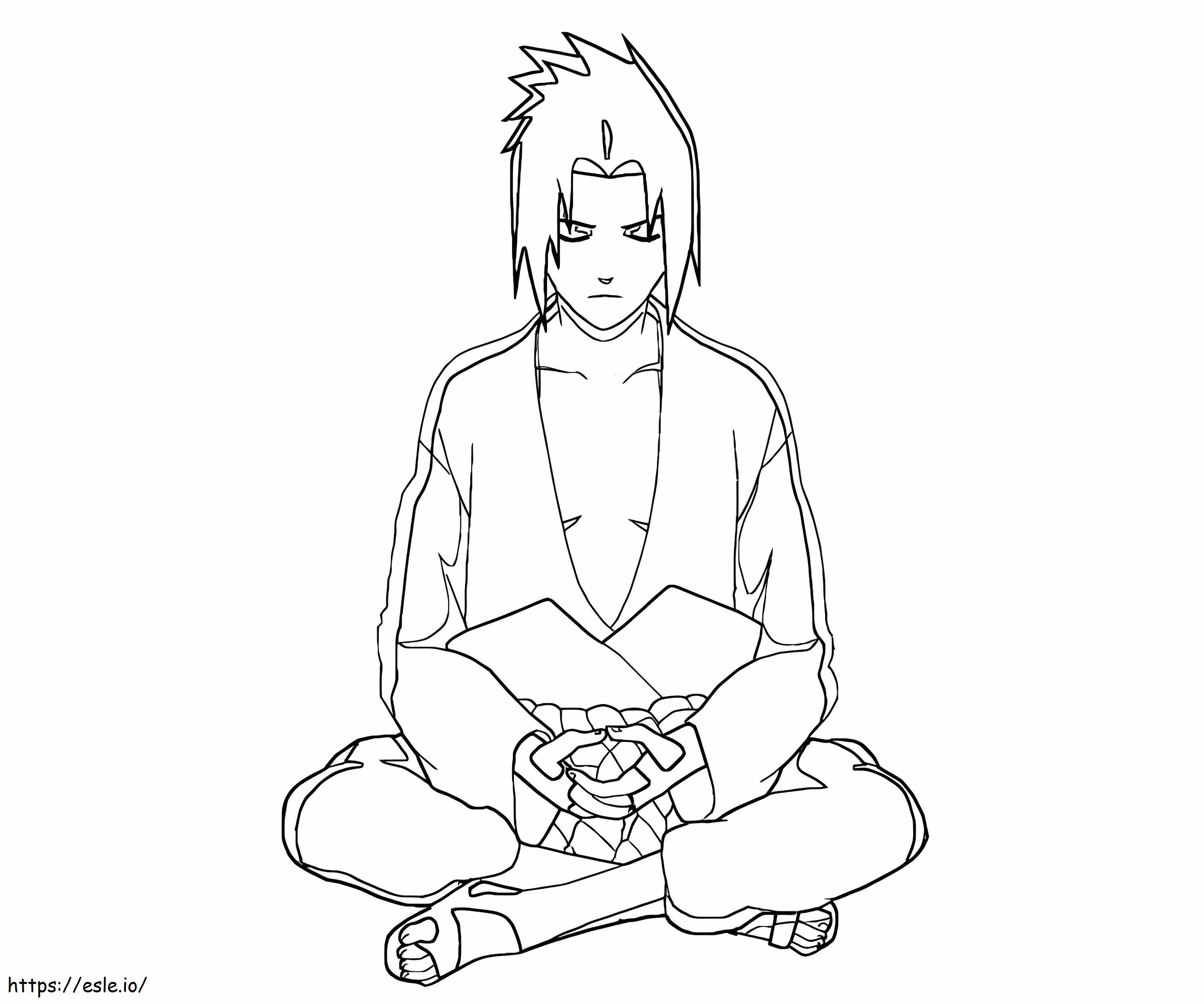 Sasuke Meditando kleurplaat kleurplaat