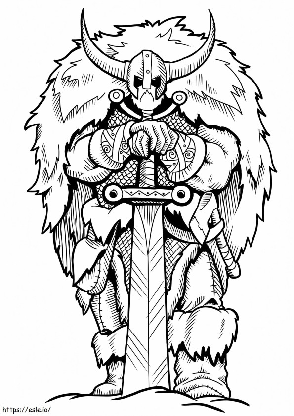 Viking With Sword coloring page