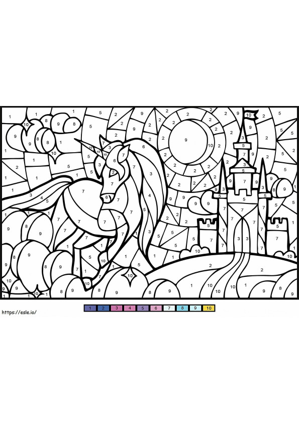 Free Unicorn Color By Number coloring page