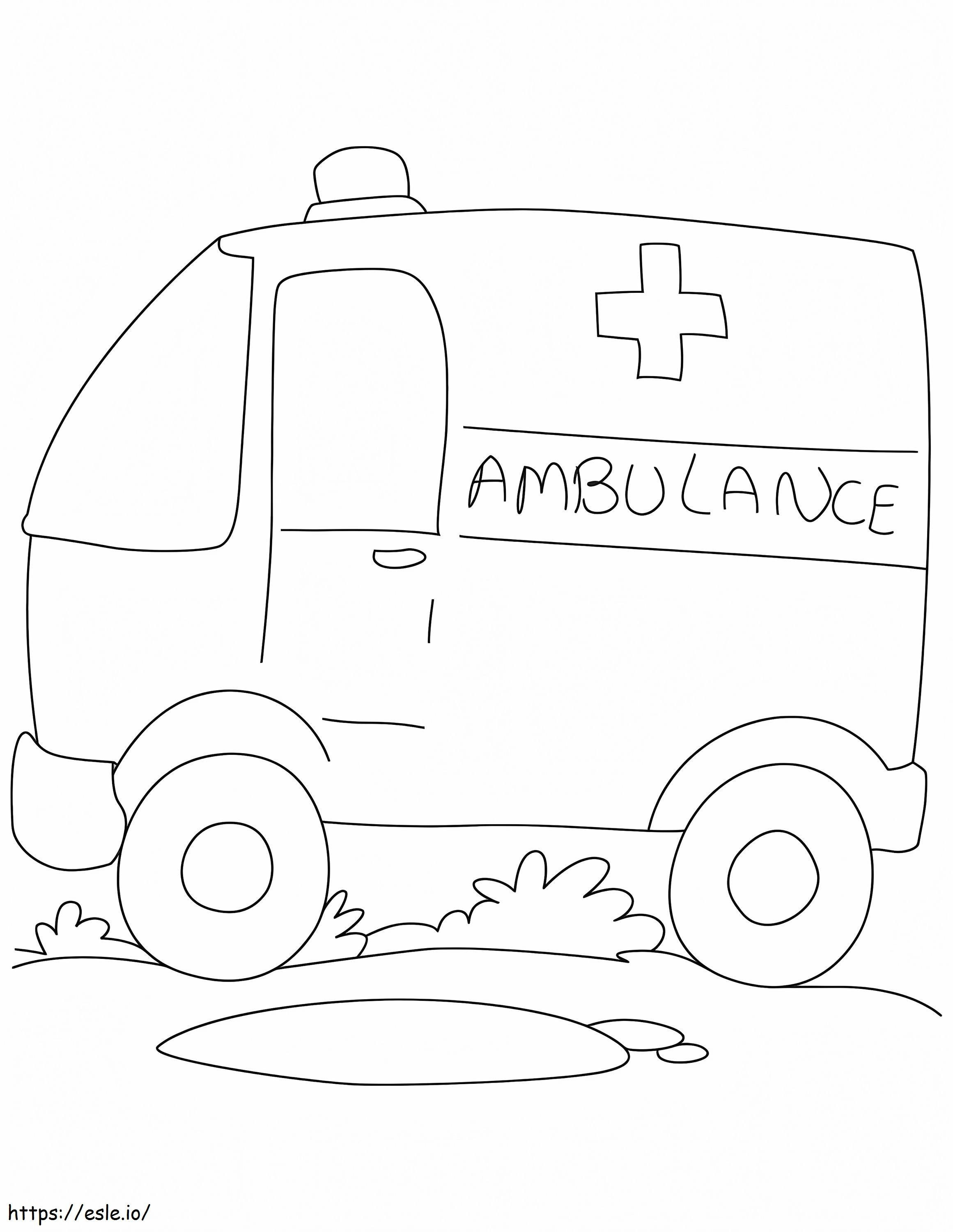 Coloriage Fourgon d'ambulance à imprimer dessin