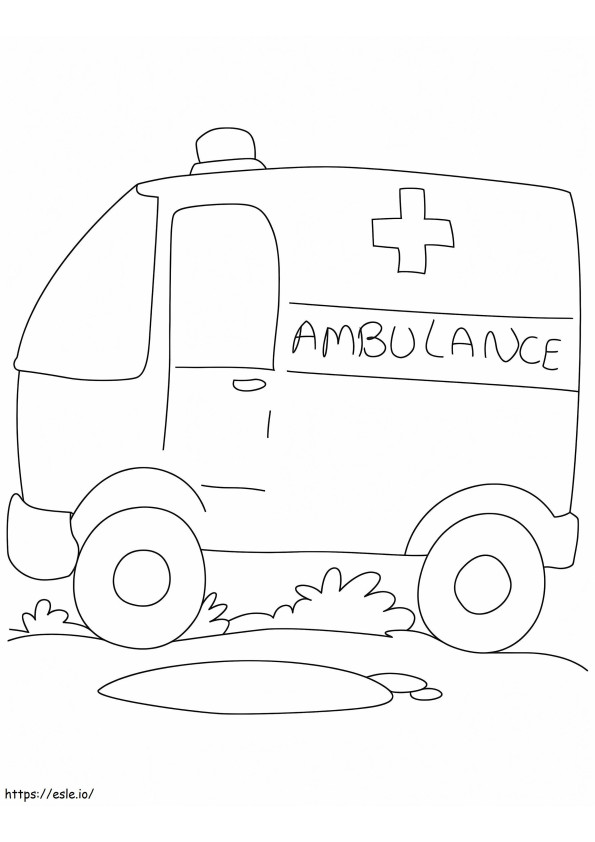 Ambulanssi pakettiauto värityskuva