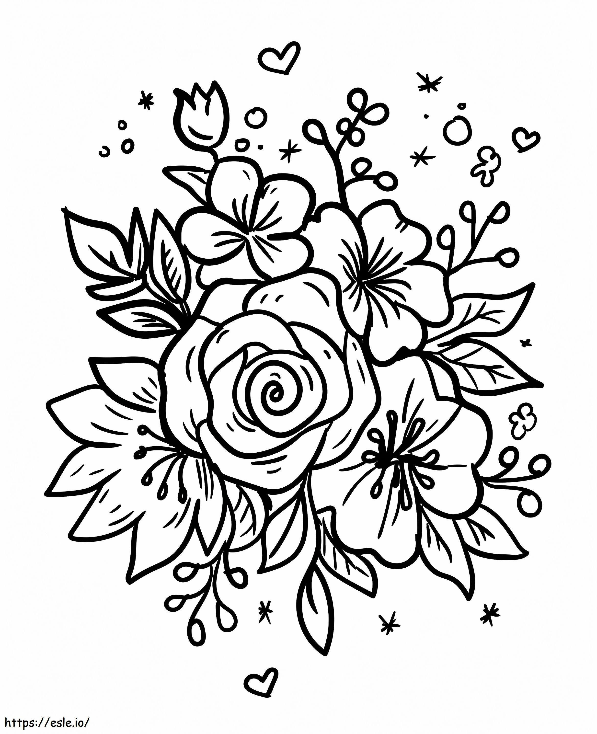 Coloriage Joli bouquet de fleurs à imprimer dessin