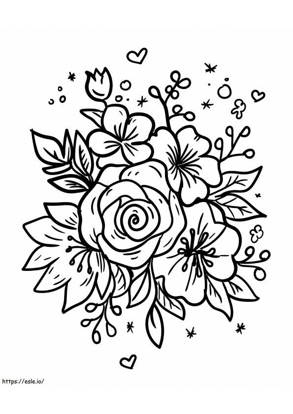 Coloriage Joli bouquet de fleurs à imprimer dessin
