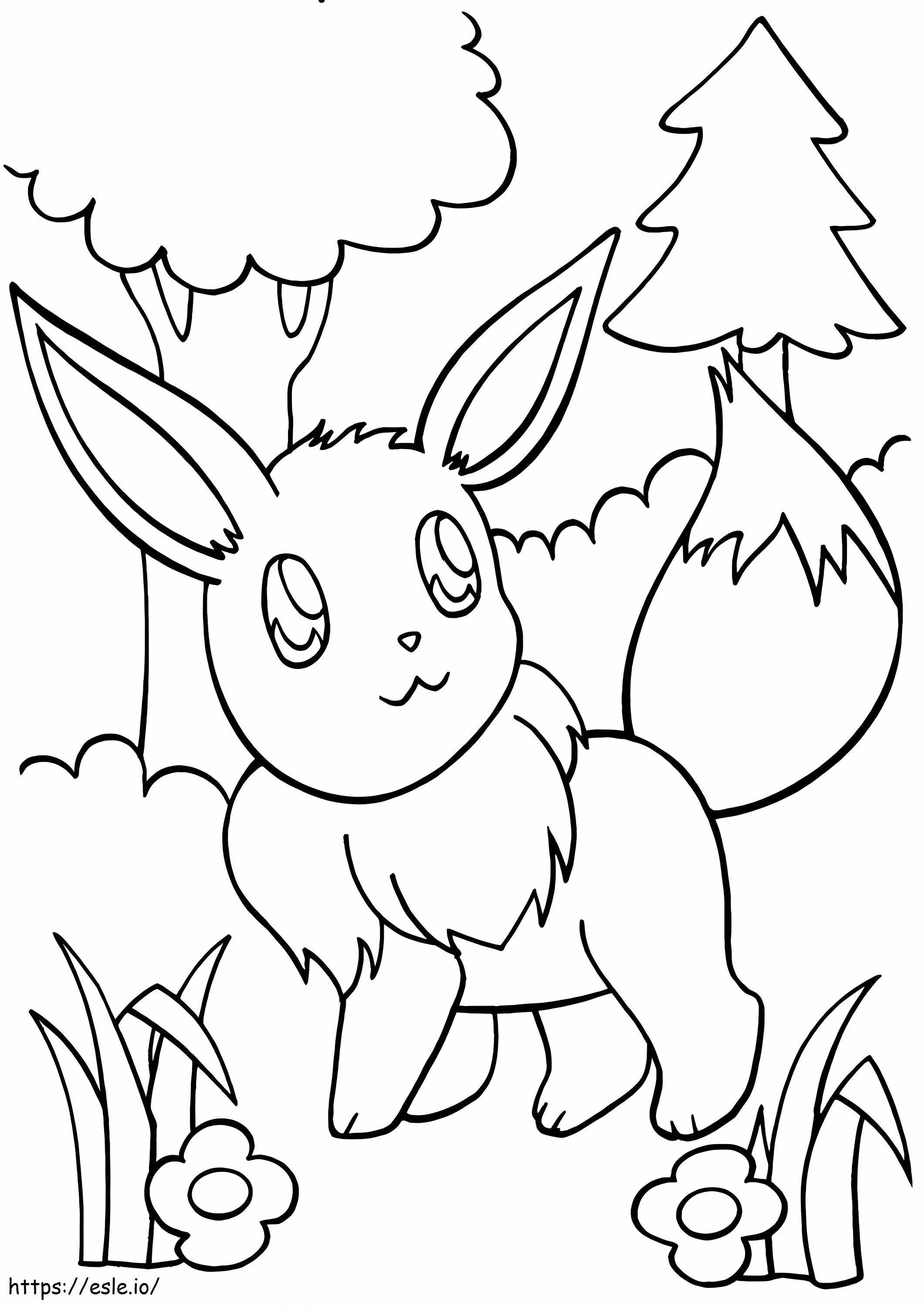 Eevee In The Forest coloring page