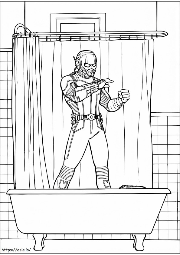 Ant Man Standing In The Bathroom coloring page
