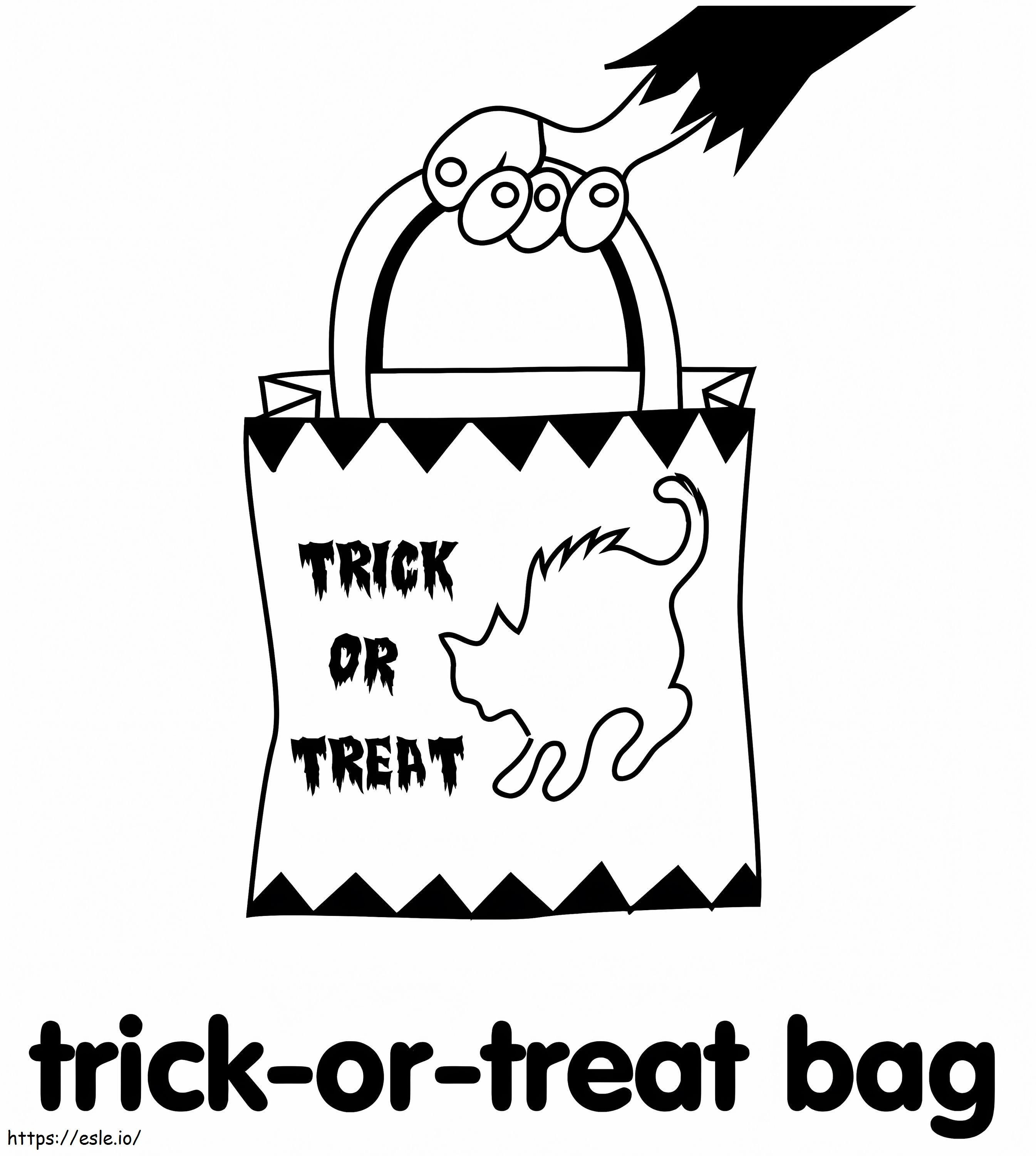 Trick Or Treat -laukku värityskuva